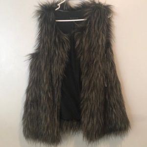 Dark Chocolate faux fur vest